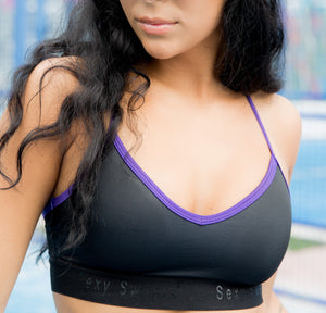 Chrissy Sports Bra from the “She is Spring/Summer” Collection. This V neck cut gives the sex appeal, support and comfort needed while engaging in High Performance Activities.